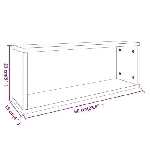 Kockaste zidne police 6 kom dimljeni hrast 60x15x23 cm drvene - Dimljeni hrast 6 1 Cijena