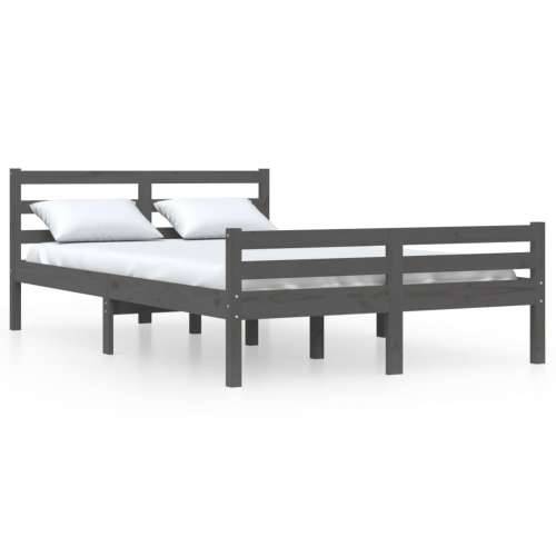 Okvir za krevet od masivnog drva sivi 160 x 200 cm - Siva 160 x 200 cm Cijena