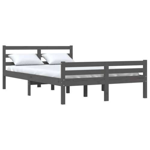 Okvir za krevet od masivnog drva sivi 160 x 200 cm - Siva 160 x 200 cm Cijena