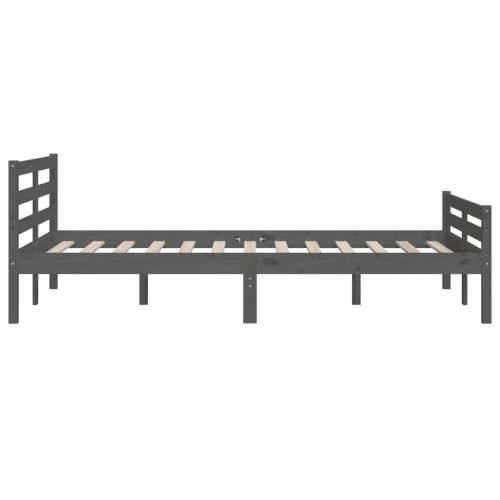 Okvir za krevet od masivnog drva sivi 160 x 200 cm - Siva 160 x 200 cm Cijena