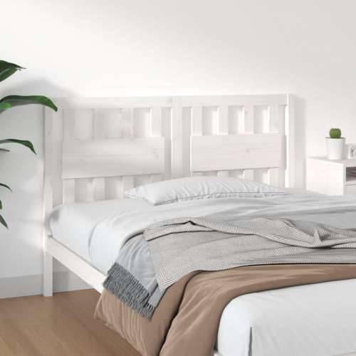 Uzglavlje za krevet bijelo 140,5x4x100 cm od masivne borovine