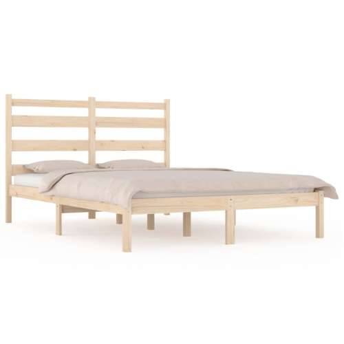 Okvir za krevet od masivne borovine 140 x 190 cm - Prirodna 140 x 190 cm Cijena