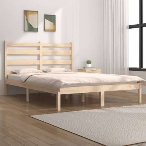Okvir za krevet od masivne borovine 140 x 200 cm - Prirodna 140 x 200 cm Cijena