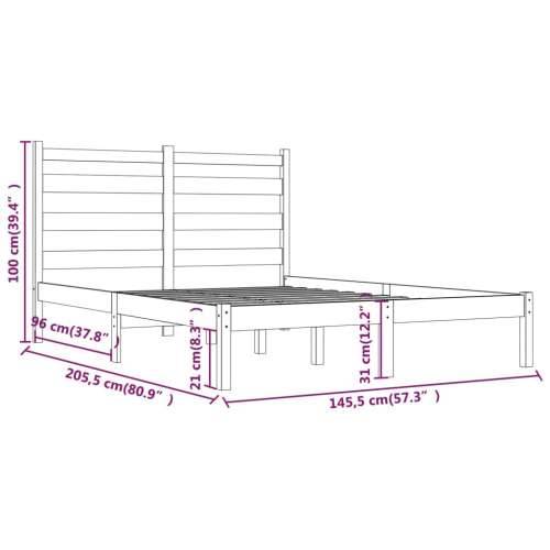 Okvir za krevet od masivne borovine 140 x 200 cm - Prirodna 140 x 200 cm Cijena