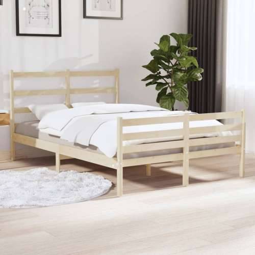Okvir za krevet od masivne borovine 140 x 190 cm - Prirodna 140 x 190 cm Cijena