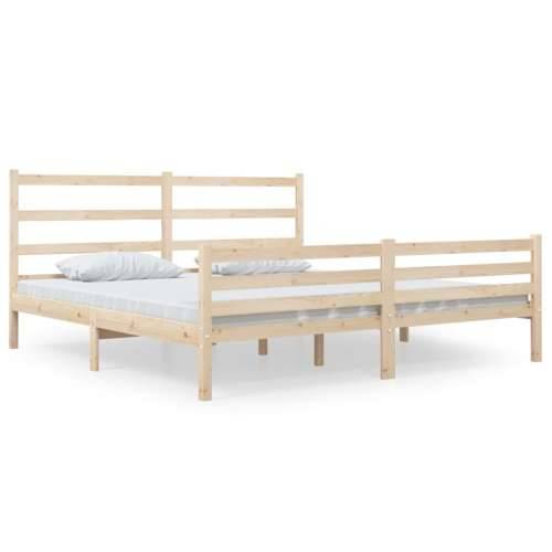 Okvir za krevet od masivne borovine 140 x 190 cm - Prirodna 140 x 190 cm Cijena