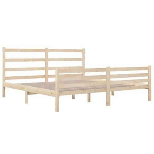 Okvir za krevet od masivne borovine 140 x 190 cm - Prirodna 140 x 190 cm Cijena