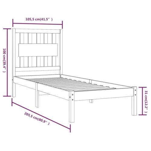 Okvir za krevet od masivne borovine bijeli 100 x 200 cm Bijela 100 x 200 cm Cijena