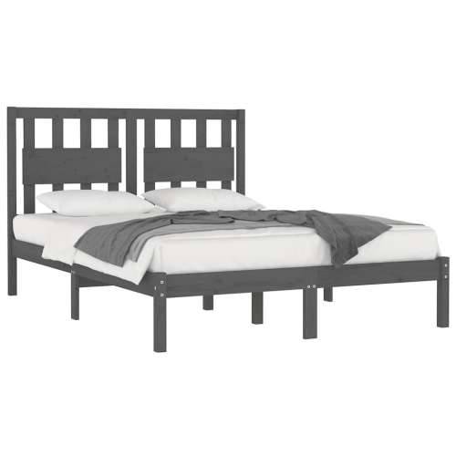 Okvir za krevet od masivne borovine sivi 200 x 200 cm - Siva 200 x 200 cm Cijena