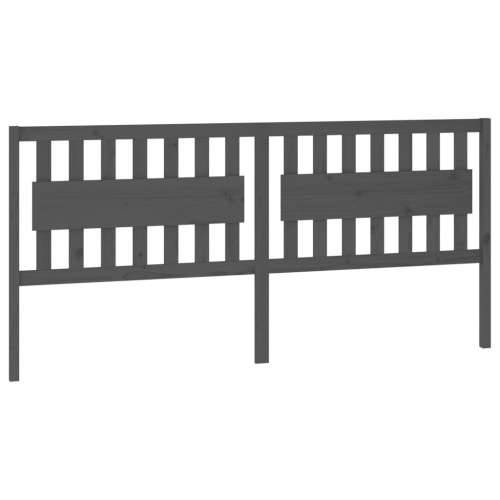 Uzglavlje za krevet sivo 205,5 x 4 x 100 cm od masivne borovine - Siva 205.5 x 100 cm 1 Cijena