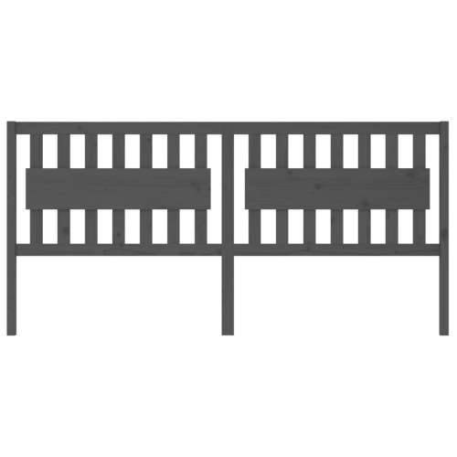 Uzglavlje za krevet sivo 205,5 x 4 x 100 cm od masivne borovine - Siva 205.5 x 100 cm 1 Cijena