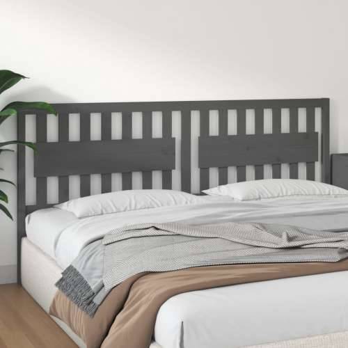 Uzglavlje za krevet sivo 205,5 x 4 x 100 cm od masivne borovine - Siva 205.5 x 100 cm 1 Cijena