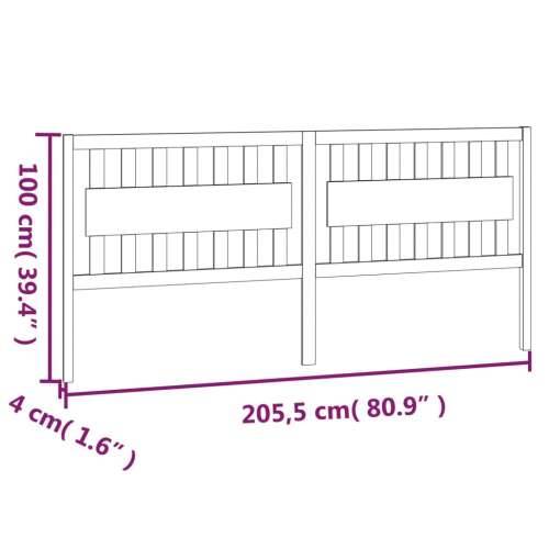 Uzglavlje za krevet sivo 205,5 x 4 x 100 cm od masivne borovine - Siva 205.5 x 100 cm 1 Cijena
