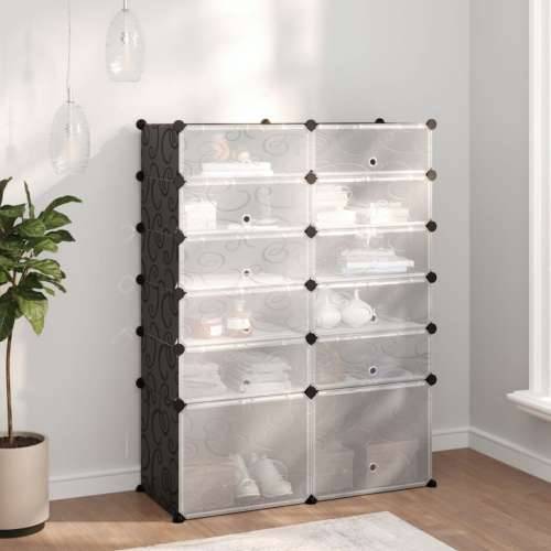 Stalak za cipele crni 94 x 37 x 125 cm PP - Crna 94 x 37 x 125 cm 1 Cijena