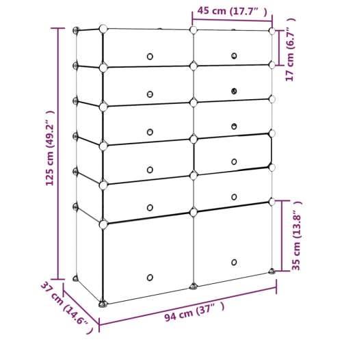 Stalak za cipele crni 94 x 37 x 125 cm PP - Crna 94 x 37 x 125 cm 1 Cijena