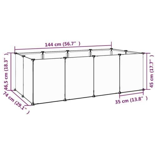 Kavez za male životinje crni 144 x 74 x 46,5 cm PP i čelik Cijena