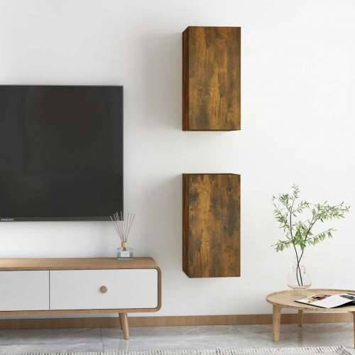 TV ormarići 2 kom boja dimljenog hrasta 30,5x30x60 cm drveni - Dimljeni hrast 2 60 cm Cijena