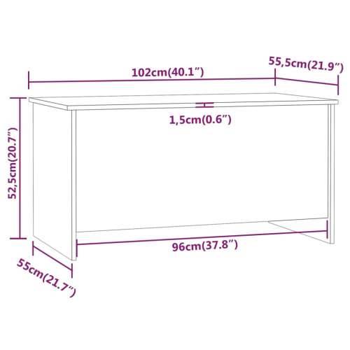 Stolić za kavu sjajni bijeli 102x55,5x52,5 cm konstruirano drvo Visoko sjajno bijela 102 x 55 x 52.5 cm 1 Cijena