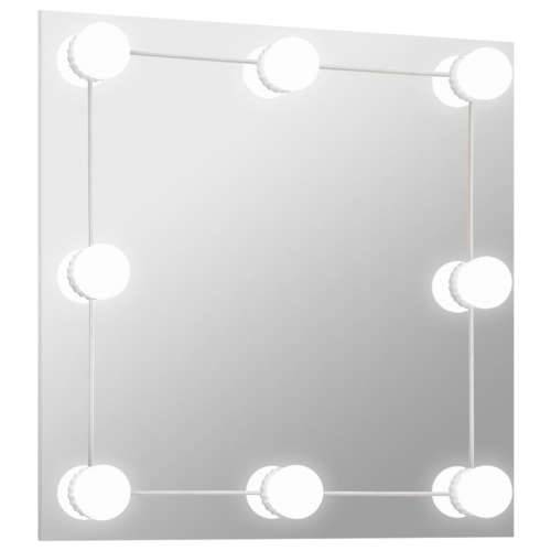 Zidno ogledalo s LED svjetlima četvrtasto stakleno Cijena