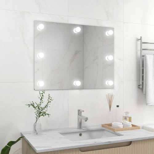 Zidno ogledalo bez okvira s LED svjetlima pravokutno stakleno Cijena