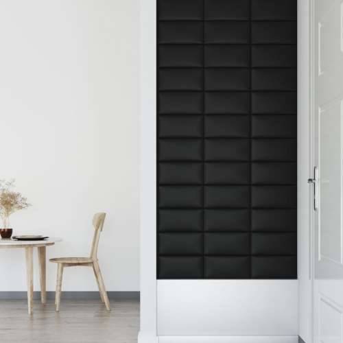 Zidne ploče od umjetne kože 12 kom crne 30 x 15 cm 0,54 m² - Crna 30 x 15 cm 12 Pravokutno Cijena