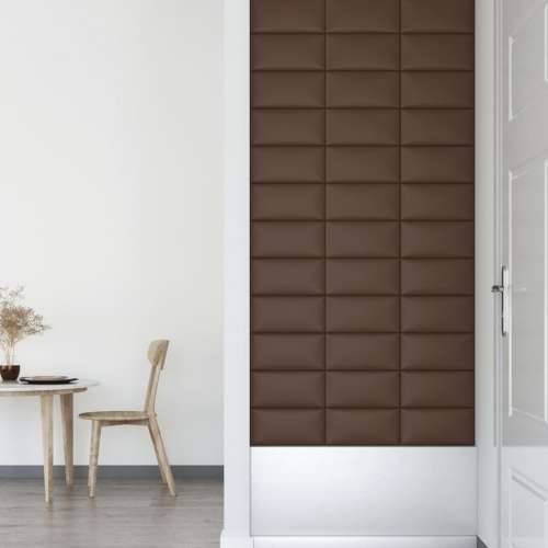 Zidne ploče od umjetne kože 12 kom smeđe 30 x 15 cm 0,54 m² - Smeđa 30 x 15 cm 12 Pravokutno Cijena