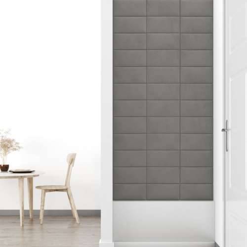 Zidne ploče 12 kom svjetlosive 30 x 15 cm baršunaste 0,54 m² - Svjetlosiva 30 x 15 cm 12 Pravokutno Cijena