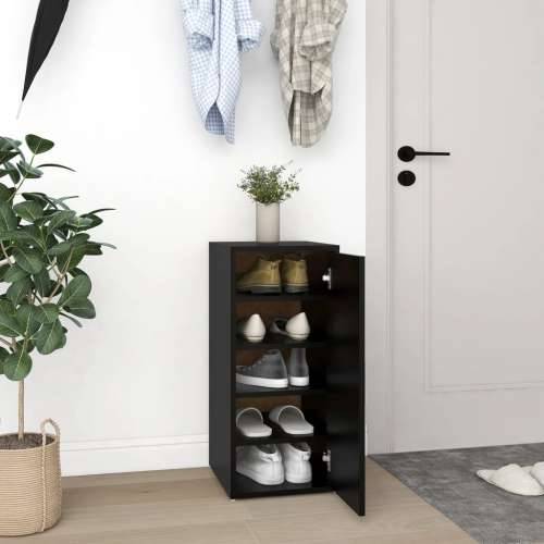Ormarić za cipele crni 32 x 35 x 70 cm konstruirano drvo - Crna 31.5 x 35 x 70 cm 1 shoe cabinet with door Cijena