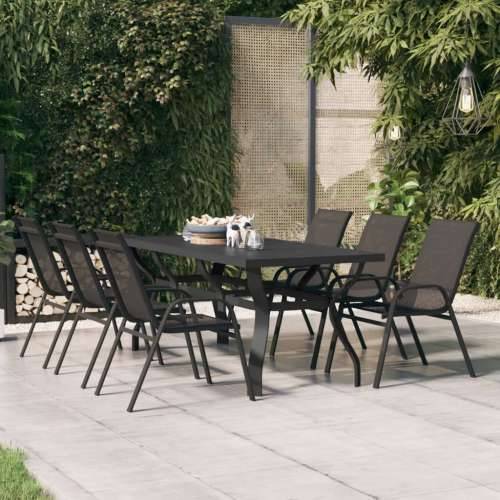 Vrtni stol crni 180 x 80 x 70 cm od čelika i stakla - Crna 180 x 80 x 70 cm 1 Cijena