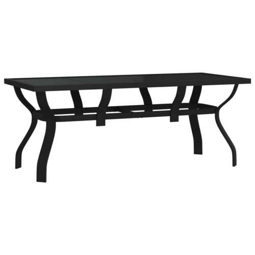 Vrtni stol crni 180 x 80 x 70 cm od čelika i stakla - Crna 180 x 80 x 70 cm 1 Cijena