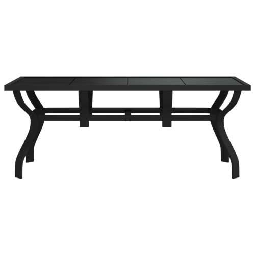 Vrtni stol crni 180 x 80 x 70 cm od čelika i stakla - Crna 180 x 80 x 70 cm 1 Cijena