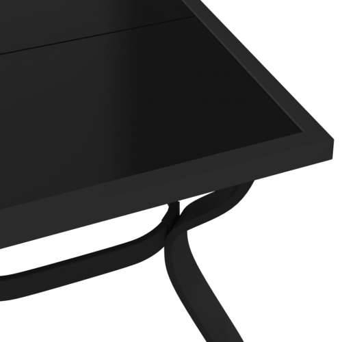 Vrtni stol crni 180 x 80 x 70 cm od čelika i stakla - Crna 180 x 80 x 70 cm 1 Cijena