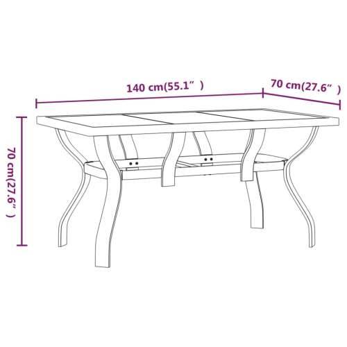Vrtni stol sivo-crni 140 x 70 x 70 cm od čelika i stakla - Siva i crna 140 x 70 x 70 cm 1 Cijena