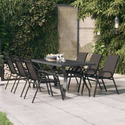 Vrtni stol sivo-crni 180 x 80 x 70 cm od čelika i stakla - Siva i crna 180 x 80 x 70 cm 1 Cijena