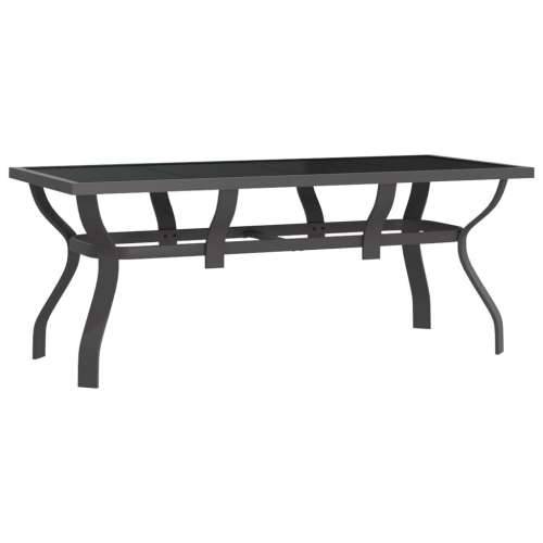 Vrtni stol sivo-crni 180 x 80 x 70 cm od čelika i stakla - Siva i crna 180 x 80 x 70 cm 1 Cijena