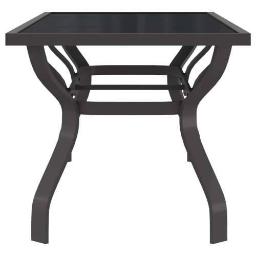 Vrtni stol sivo-crni 180 x 80 x 70 cm od čelika i stakla - Siva i crna 180 x 80 x 70 cm 1 Cijena