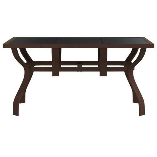 Vrtni stol smeđe-crni 140 x 70 x 70 cm od čelika i stakla - Smeđa i crna 140 x 70 x 70 cm 1 Cijena