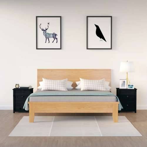 Noćni ormarići 2 kom crni 50 x 35 x 61,5 cm od masivne borovine - Crna 2 Cijena