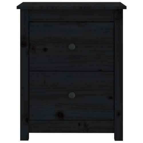 Noćni ormarići 2 kom crni 50 x 35 x 61,5 cm od masivne borovine - Crna 2 Cijena