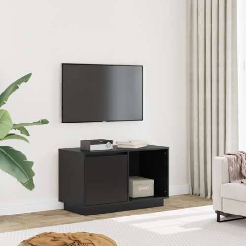 TV ormarić crni 74 x 35 x 44 cm od masivne borovine - Crna 1 Cijena