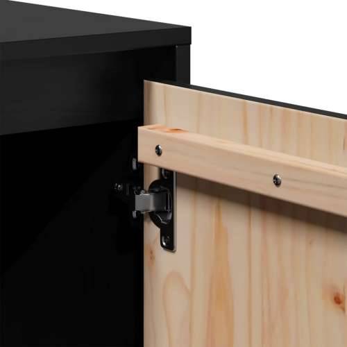 TV ormarić crni 74 x 35 x 44 cm od masivne borovine - Crna 1 Cijena