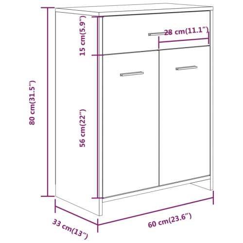 Kupaonski ormarić sivi hrast 60 x 33 x 80 cm konstruirano drvo - Sivi hrast sonoma 1 Cijena