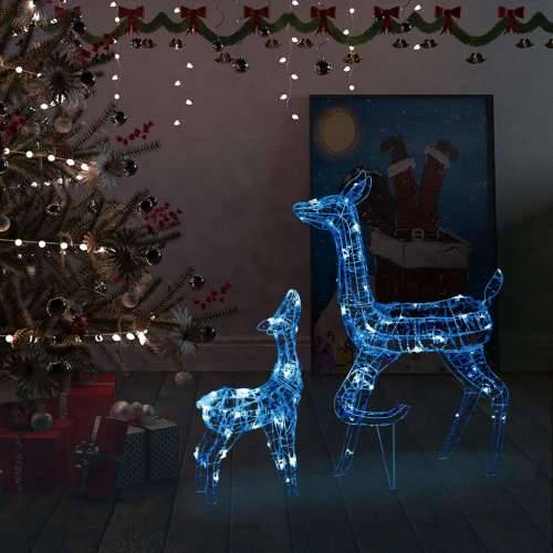 Akrilna ukrasna božićna obitelj sobova 160 LED plava Cijena