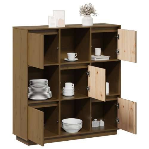 Visoka komoda boja meda 110,5 x 35 x 117 cm od masivne borovine - boja meda 1 Cijena