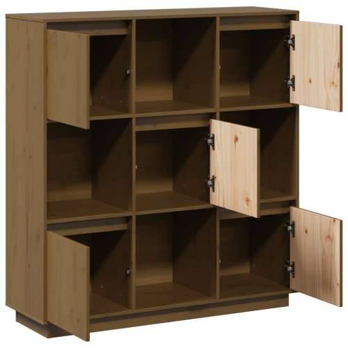 Visoka komoda boja meda 110,5 x 35 x 117 cm od masivne borovine - boja meda 1 Cijena