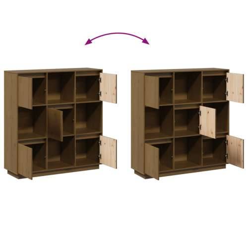 Visoka komoda boja meda 110,5 x 35 x 117 cm od masivne borovine - boja meda 1 Cijena