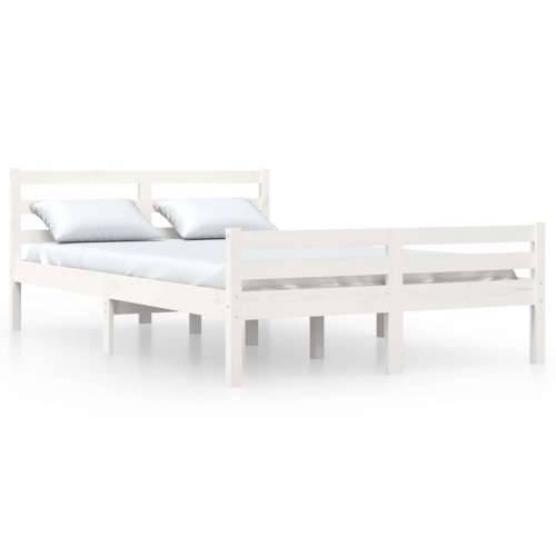 Okvir za krevet od masivne borovine bijeli 150 x 200 cm king - Bijela 150 x 200 cm Cijena