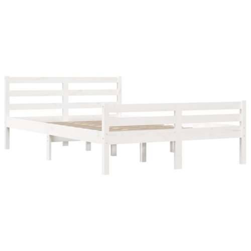 Okvir za krevet od masivne borovine bijeli 150 x 200 cm king - Bijela 150 x 200 cm Cijena
