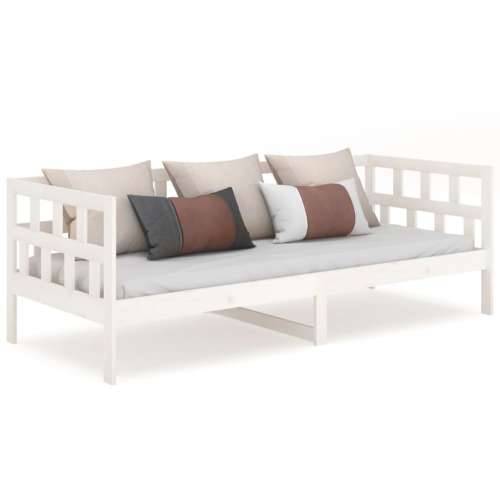 Dnevni ležaj bijeli od masivne borovine 90 x 190 cm - Bijela 90 x 190 cm Cijena