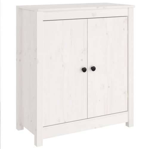 Komoda bijela 70 x 35 x 80 cm od masivne borovine - Bijela 1 Bočni ormarić s 2 vrata Cijena
